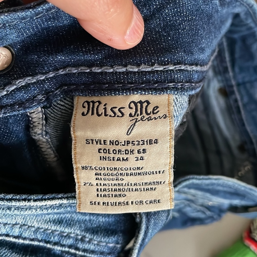 Miss Me JP5331B4 Straight Leg Jeans Wings 27 - Picture 6 of 7